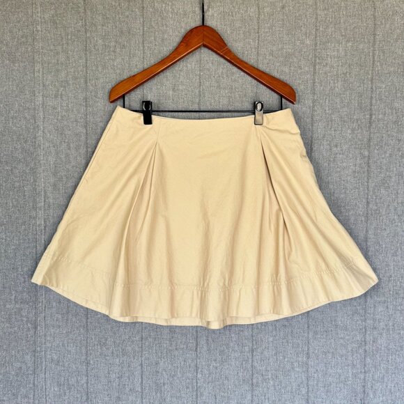 Ralph Lauren Sport Dresses & Skirts - Ralph Lauren Sport Light Tan 100% Cotton Pleated A Line Short Skirt Size 14